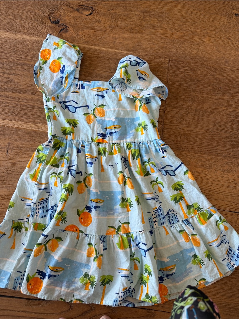 Gymboree Light Blue Tropical Button-Front Sundress linen size 6 - Picture 5 of 5